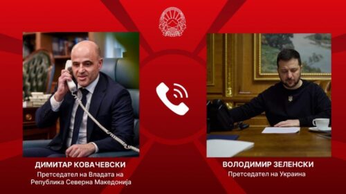 Kovaçevski bisedon me Zelenskyn: Maqedonia e Veriut do vazhdojë ta ndihmojë Ukrainë në të gjitha mënyrat!