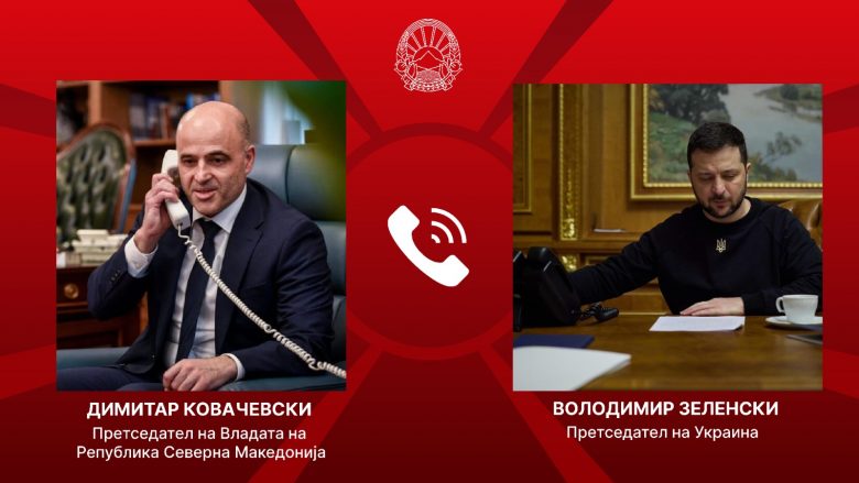 Kovaçevski bisedon me Zelenskyn: Maqedonia e Veriut do vazhdojë ta ndihmojë Ukrainë në të gjitha mënyrat!