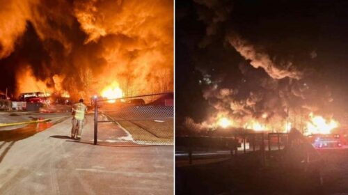 (VIDEO) Treni del nga binarët, shpërthen një zjarr i madh në Ohio