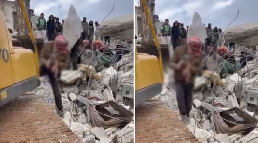 (VIDEO) Gruaja siriane sjell në jetë fëmijën nën rrënojat e tërmetit, ndërron jetë më pas
