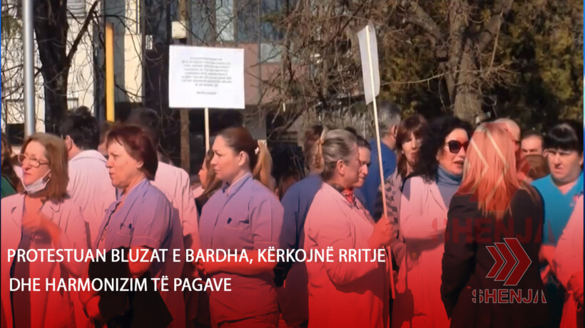 (VIDEO) Protestuan bluzat e bardha, kërkojnë rritje dhe harmonizim të pagave