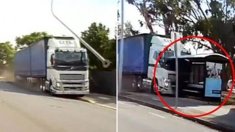 Humb vetëdijen prapa timonit, kamioni gjigant shkatërron gjithçka që i del rrugëve të qytetit australian