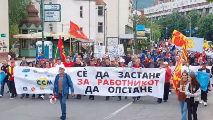 Sindikatat e Maqedonisë me protestë shënojnë 1 Majin – Ditën e punëtorit