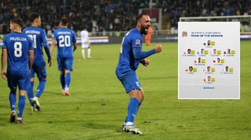 Vedat Muriqi udhëheq sulmin në formacionin e sezonit të Ligës së Kombeve, sipas SofaScore