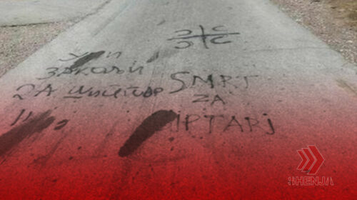 ‘Vdekje për shqiptarët”, grafite antishqiptare në fshatin Vaksincë të komunës së Likovës