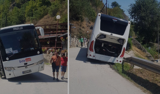 Autobusi me targa të Turqisë aksidentohet në Matkë