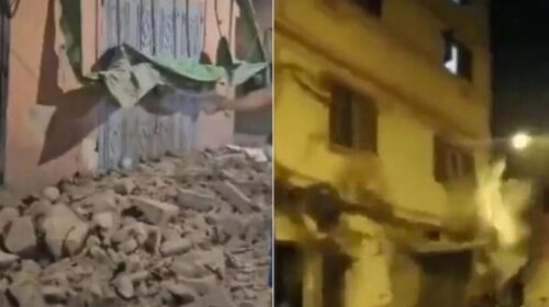 (VIDEO) Momenti i shembjes së një ndërtese gjatë tërmetit të fuqishëm në Marok