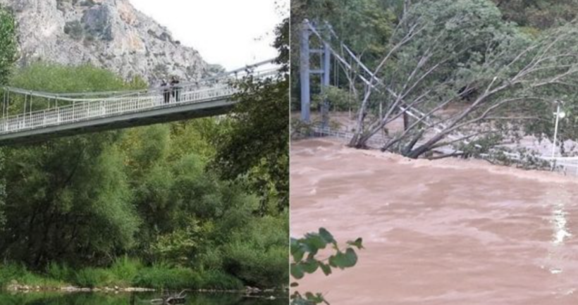 Dy fotot që ilustrojnë shkallën e katastrofës nga përmbytjet në Greqi
