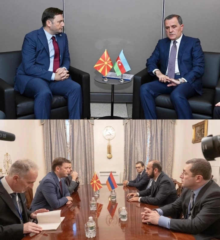 Osmani në takime me ministrat e Armenisë dhe Azerbajxhanit: Përdorimi i forcës për të zgjidhur kontestet është i papranueshëm