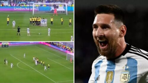 Messi me supergol nga goditja e lirë i jep fitoren Argjentinës ndaj Ekuadorit