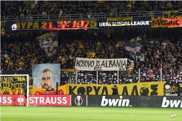 Klubi i AEK-ut del me reagim për banerin ”Kosova është Shqipëri”