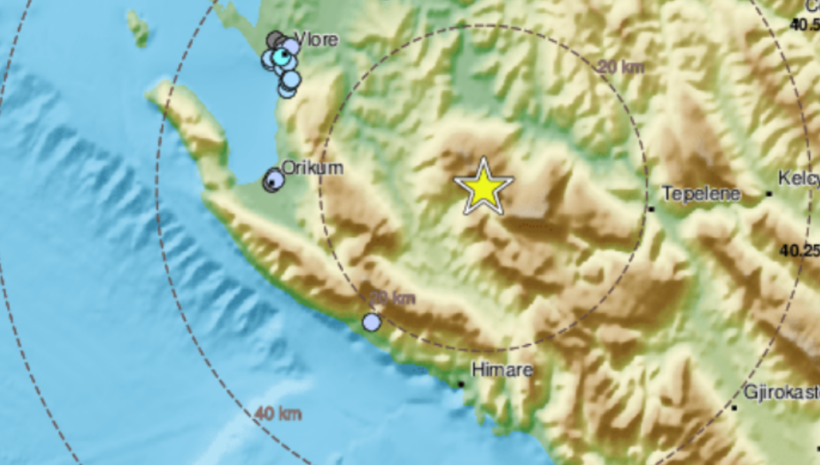 Tërmet në Shqipëri, epiqendra afër Vlorës