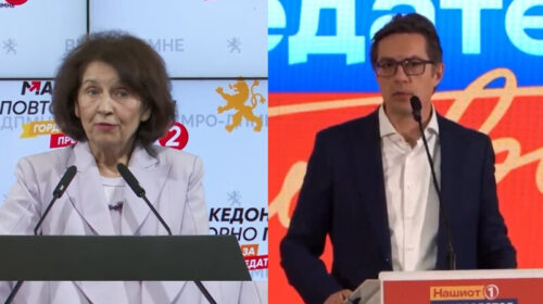 (VIDEO) Siljanovska dhe Pendarovski përballen në rrethin e dytë të zgjedhjeve presidenciale
