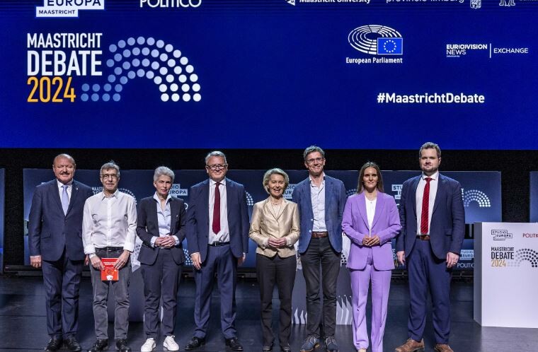 Debati i parë për zgjedhjet në PE, Von der Leyen përballet me presionin e sfidantëve