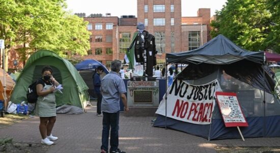 Protestat në SHBA, studentët mbulojnë monumentin e George Washingtonit me “kefije”