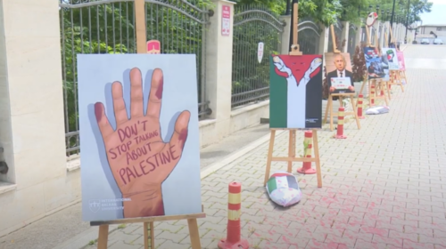 (VIDEO) Studentët e Universitetit të Ballkanit me aktivitete në mbështetje të Palestinës