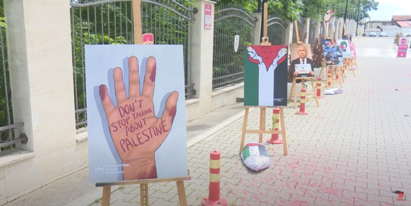 (VIDEO) Studentët e Universitetit të Ballkanit me aktivitete në mbështetje të Palestinës