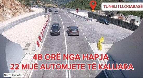Tuneli i Llogarasë, Balluku: Vetëm 48 orë nga hapja, 22 mijë automjete kanë kaluar përmes tij