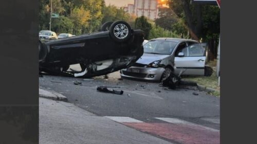 (VIDEO) Aksident i rëndë në Autokomandë, katër vetura të përfshira