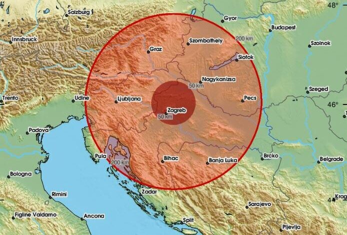 Një tërmet i fortë goditi Kroacinë