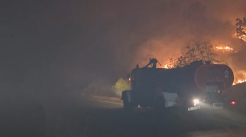 (VIDEO) Mobilizohen zjarrfikësit, vija e zjarrit në Mariovë ishte 20 kilometra