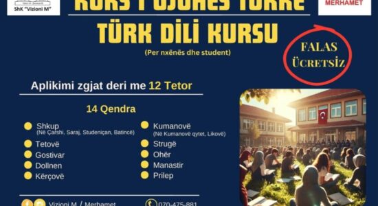 Në 14 qendra në nivel republikan OKH “Merhamet” dhe “Vizioni M” fillojnë me kurset falas të gjuhës turke