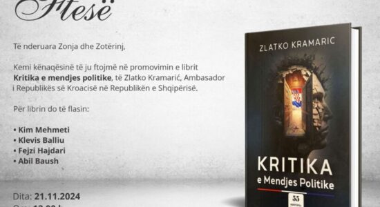 “Kritika e mendjes politike“: Nesër në Shkup promovohet libri i Ambasadorit, Zlatko Kramariç