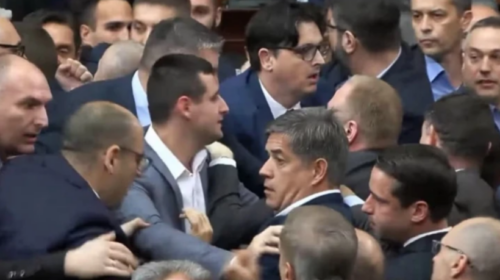 Shpërthejnë grushtat në parlamentin serb (VIDEO)