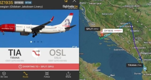 Çahet xhami në kabinë, avioni i linjës Tiranë–Oslo bën ulje emergjente në Kroaci
