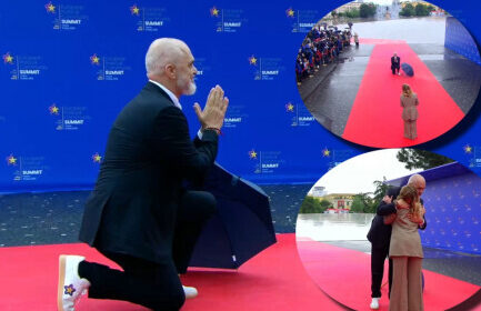 Samiti i Komunitetit Politik në Tiranë, Rama i ulet në gjunjë Giorgia Melonit