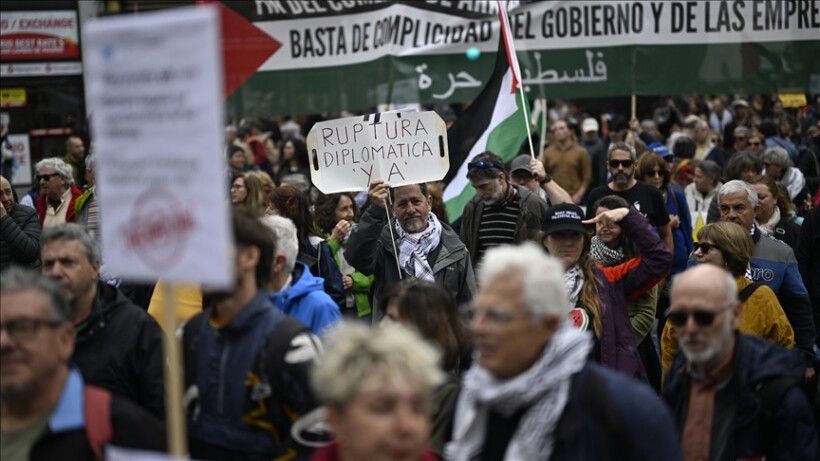Qindra njerëz në protestën pro-palestineze në Madrid mes konfliktit të vazhdueshëm