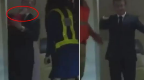 Video| Gruaja e Macronit godet presidentin francez në fytyrë