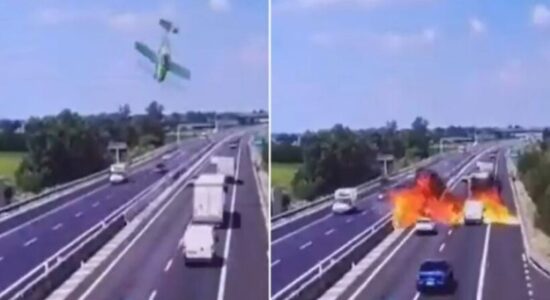 Video tronditëse, avioni rrëzohet në mes të autostradës në Itali, dy të vdekur