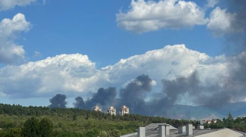 Zjarr në Vizbeg, zjarrfikësit e Shkupit intervenojnë me katër automjete