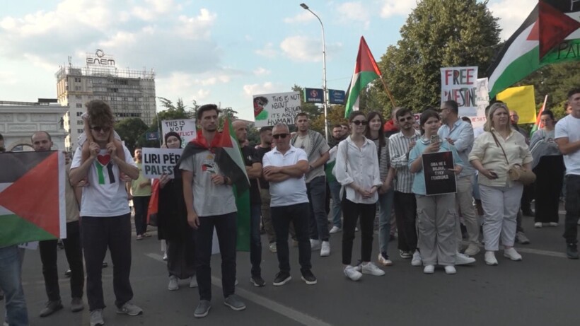 Protestë në Shkup në mbështetje të Palestinës
