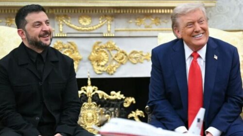 Zelensky tha “faleminderit” 8 herë në minutën e parë të takimit me Trumpin