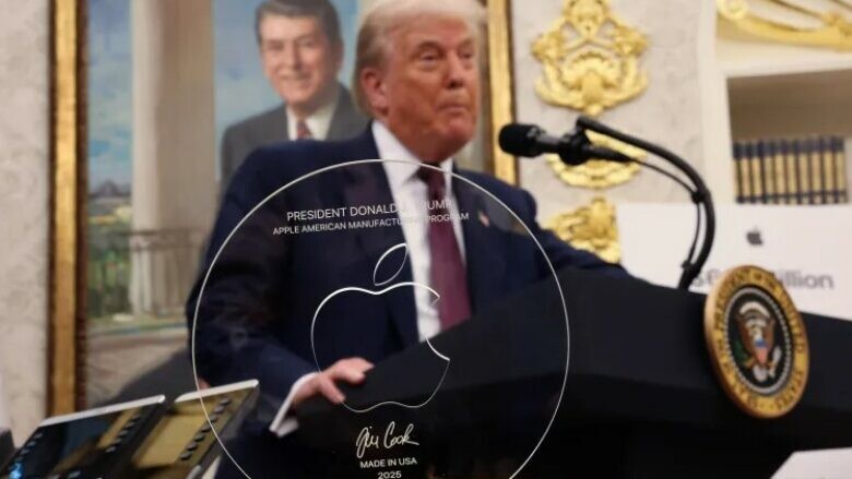Apple i gdhend Trumpit emrin në qelq dhe ia vendos mbi ar 24 karatësh