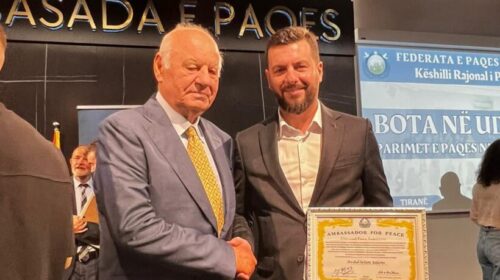 Bartësi i listës për Qytetin e Shkupit, Abdul Selam Selami, shpallet “Ambasador i Paqes” në Tiranë
