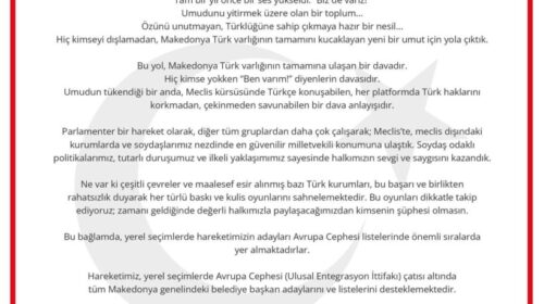 Salih Murat: Lëvizja për të Drejtat dhe Demokracinë e Turqve me përfaqësim në parlament dhe në zgjedhjet lokale