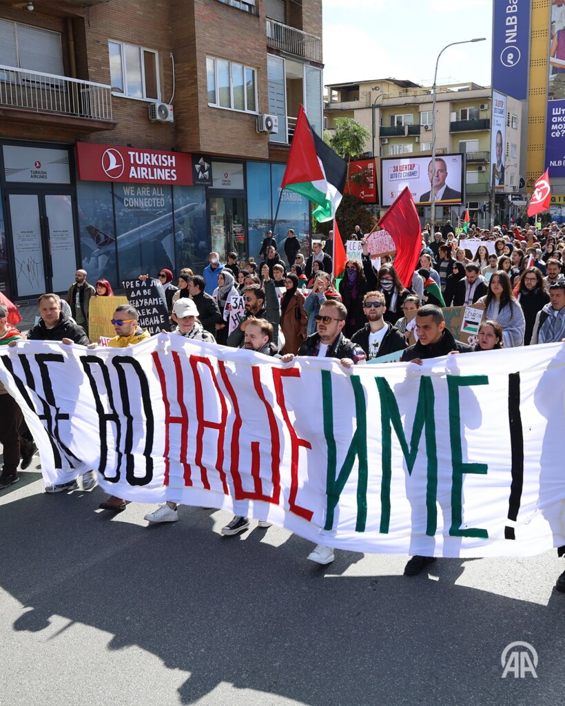 (VIDEO) Marsh për Palestinën në Shkup: Nuk do të heshtim para gjenocidit