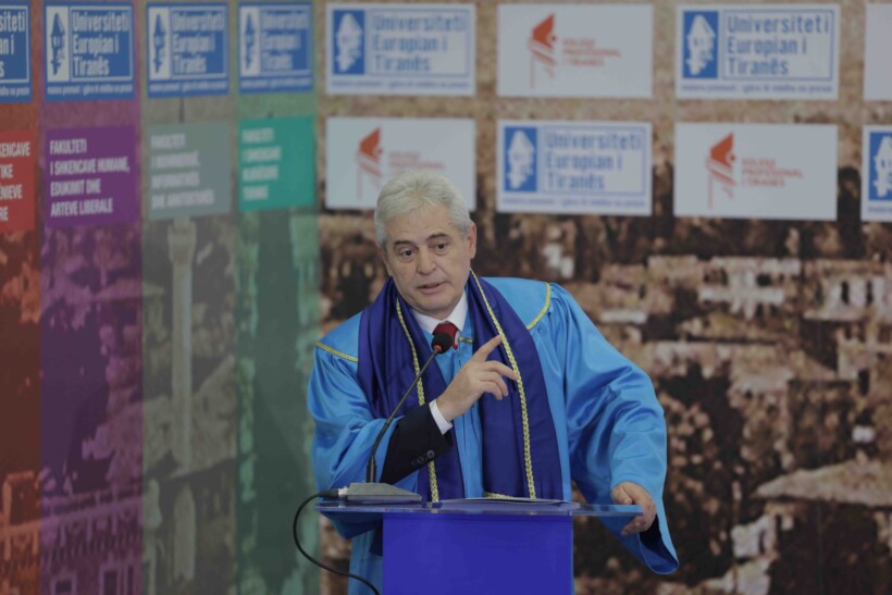 Ali Ahmeti nderohet me titullin “Doctor Honoris Causa” nga Universiteti Evropian i Tiranës: Ky çmim nuk është vetëm për mua, por për të gjithë ju!