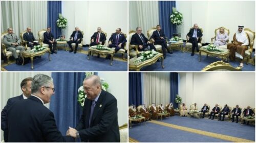 Presidenti Erdoğan takohet me liderë botërorë në Egjipt në kuadër të samitit të paqes