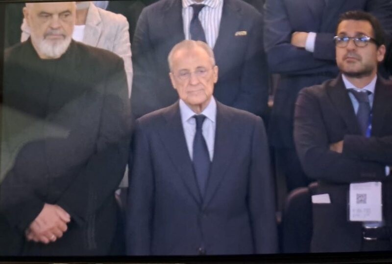Edi Rama përkrah presidentit madrilen Florentino Perez, ndjek ndeshjen Real Madrid-Villarreal