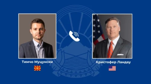 Mucunski ka realizuar bisedë telefonike me zëvendës-sekretarin amerikan të Shtetit, Kristofer Landau