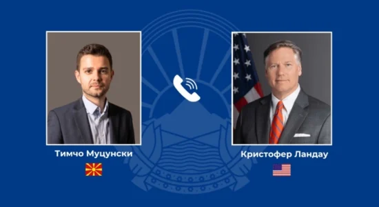 Mucunski ka realizuar bisedë telefonike me zëvendës-sekretarin amerikan të Shtetit, Kristofer Landau