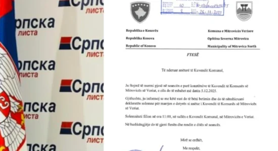 Tërhiqet Lista Serbe, ftesa për mbledhje në Mitrovicë të Veriut tash me emrin “Republika e Kosovës”
