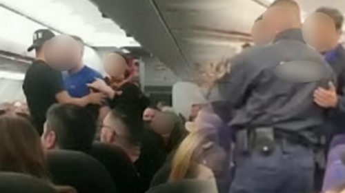 Arrestohet një tifoz nga Sllovakia, 10 të tjerëve nuk iu lejua hyrja në shtet për shkak të sjelljes agresive dhe të pahijshme në aeroplan gjatë fluturimit dhe pas aterimit