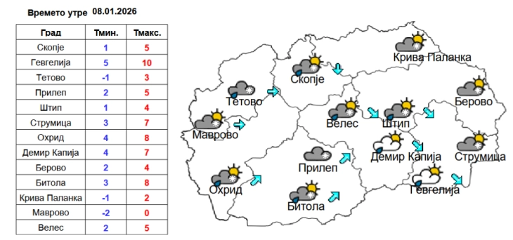 Reshje më të rrëmbyeshme të shiut sot pasdite dhe gjatë natës  ndërsa në male reshje të borës