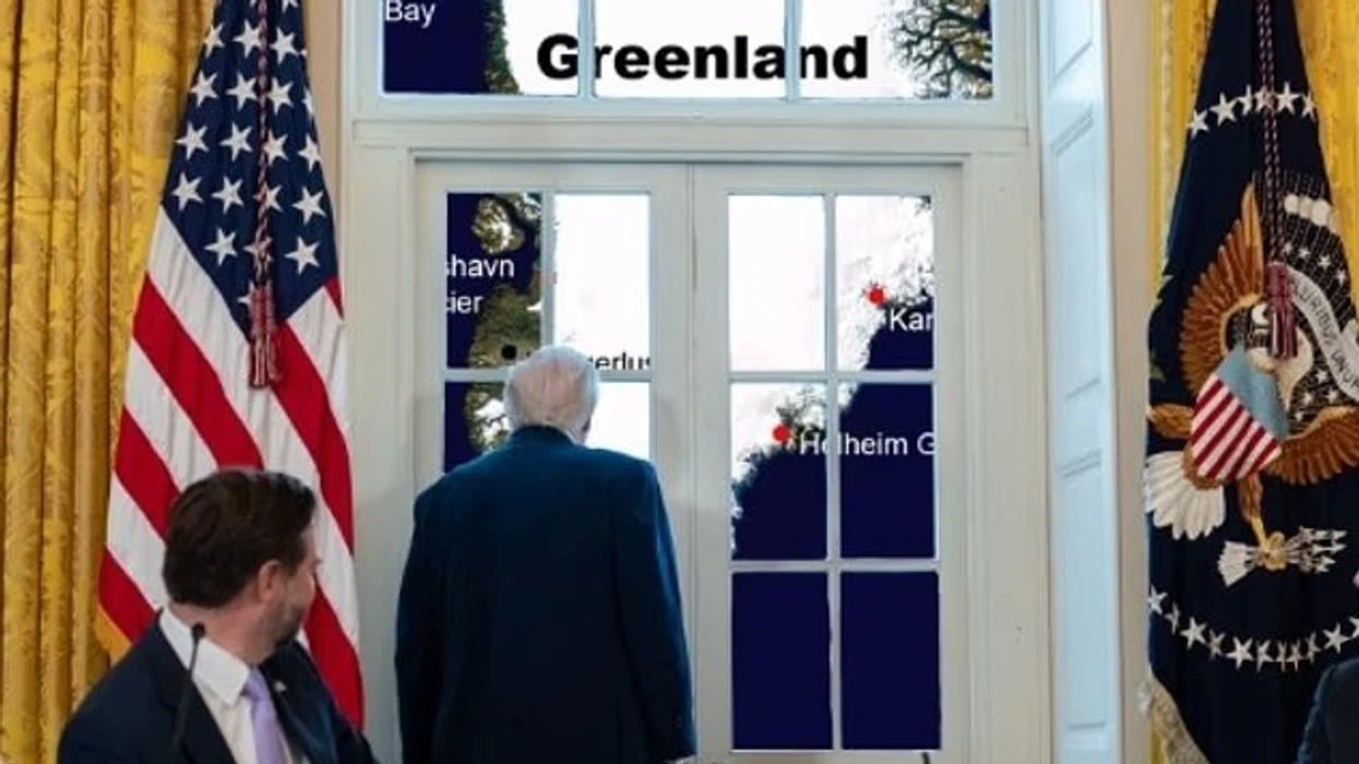 Trump ‘alarmon’ Evropën me imazhin e tij duke parë Grenlandën nga dritaret e Shtëpisë së Bardhë