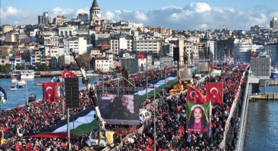 Stamboll, marshimi pro-Palestinë bashkon rreth 400 grupe në Urën e Gallatës në ditën e vitit të ri